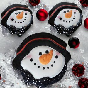CERAMIC 3D Snowman 3pc.